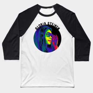 Gloria Steinem Rainbow Portrait Baseball T-Shirt